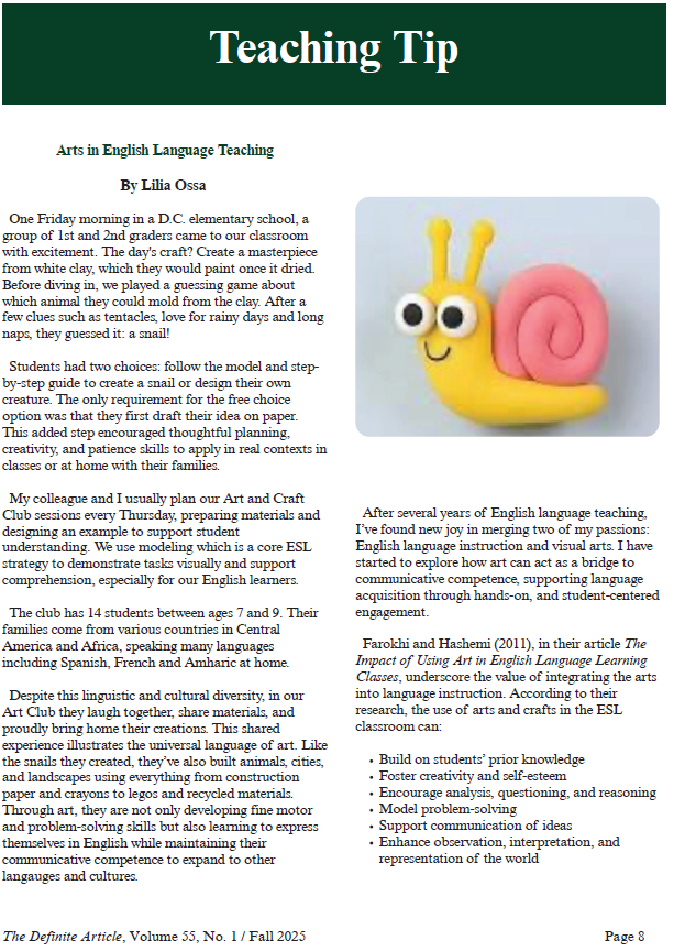 Arts in English Language Teaching